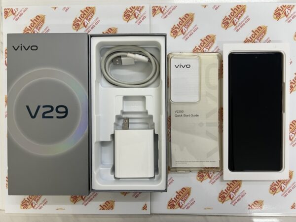 ขายถูก Vivo V29 5G Ram12GB Rom256GB จอใหญ่6.78นิ้ว สภาพสวย95% การันตีความใหม่ เครื่องสีดำโนเบิลแบล็ค อุปกรณ์ครบกล่อง ประกันหมดแล้ว - Image 2