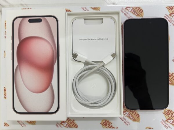 ขายถูก iPhone 15 128GB มือ2สภาพมือ1 สุขภาพแบต100% รอบชาร์จ12  สีPink ศูนย์ไทย อุปกรณ์ครบกล่อง(ขาดเข็ม) ไม่ติดiCloud ประกันหมดวันที่ 30 พฤษภาคม 2569