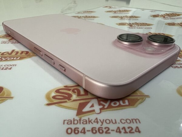 ขายถูก iPhone 15 128GB มือ2สภาพมือ1 สุขภาพแบต100% รอบชาร์จ12  สีPink ศูนย์ไทย อุปกรณ์ครบกล่อง(ขาดเข็ม) ไม่ติดiCloud ประกันหมดวันที่ 30 พฤษภาคม 2569 - Image 11