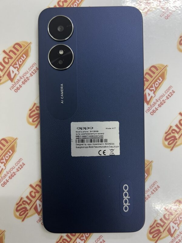 ขายถูก OPPO A17 Ram6GB Rom128GB จอ6.56นิ้ว สภาพสวย93% สีBlue ศูนย์ไทย อุปกรณ์ไม่มีนะครับ มีแต่ตัวเครื่อง ไม่ติดสัญญา ประกันหมดแล้ว - Image 11