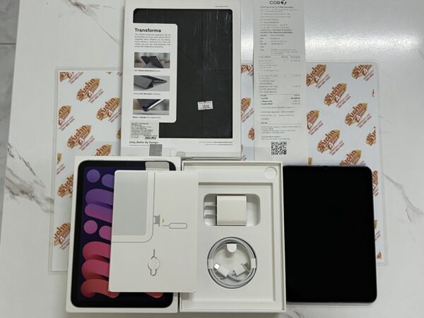 ขายถูกๆ iPad mini 6 Cellular 64GB จอ8.3นิ้ว สุขภาพแบต86% สภาพสวย93% สีม่วง ศูนย์ไทย อุปกรณ์ครบกล่องพร้อมใบเสร็จ แถมเคสให้1อัน ไม่ติดiCloud ประกันหมดแล้ว