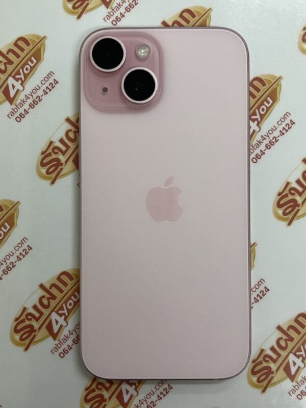 ขายถูก iPhone 15 128GB สภาพสวย90% สุขภาพแบต95% สีชมพู ศูนย์ไทย อุปกรณ์ไม่มีนะครับ มีแต่ตัวเครื่อง ไม่ติดiCloud ประกันหมดแล้ว - Image 3
