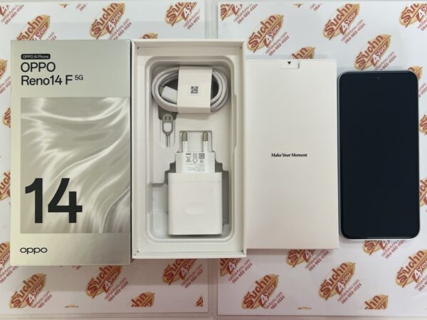 ขายถูก OPPO Reno 14F 5G Ram8GB Rom256GB การันตีความใหม่ สีฟ้า อุปกรณ์ครบกล่องมี ตัวเครื่อง+หัวชาร์จ+สายชาร์จ+เข็ม+คู่มือ+กล่อง ไม่ติดสัญญา หมด 7 กันยายน 69