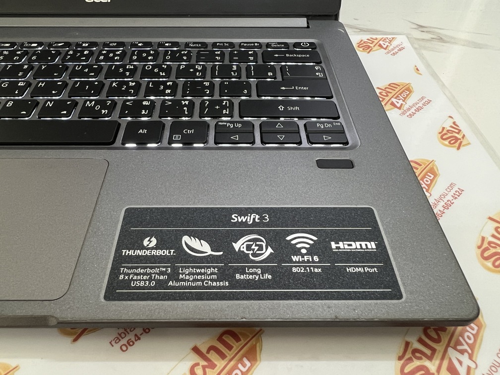ขายถูก Acer Swift SF314 i7-1065G7/NVIDIA GeForce MX 350 2GB/RAM8GB/SSD512GB 14FHD คีร์บอร์ดมีไฟ สภาพสวย92% อุปกรณ์มี ตัวเครื่อง+สายชาร์จ ประกันหมดแล้ว - Image 6