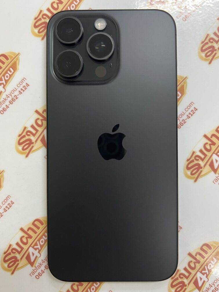 ขายถูก iPhone 15 Pro Max 256GB การันตีความใหม่ สุขภาพแบต80% สีดำ ศูนย์ไทย อุปกรณ์ครบกล่องมี ตัวเครื่อง+สายชาร์จ+เข็ม+คู่มือ+กล่อง ไม่ติดiCloud ประกันหมดแล้ว - Image 4