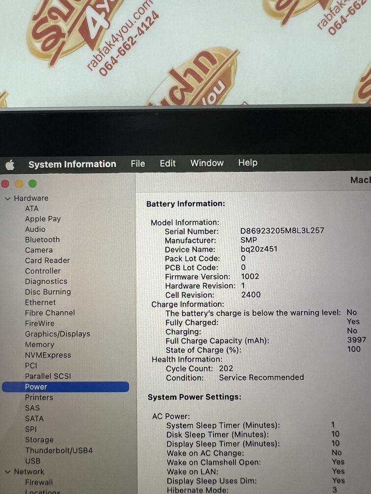 ขายถูก MacBook Pro 13 2019 มีทัศบาร์ i5 1.4GHz/RAM8GB/SSD256GB/13.3นิ้ว Cycle Count 202 สภาพสวย90% มีรอยขนแมวนิดหน่อยโดยรวมแล้วสวย อุปกรณ์ครบกล่อง - Image 10