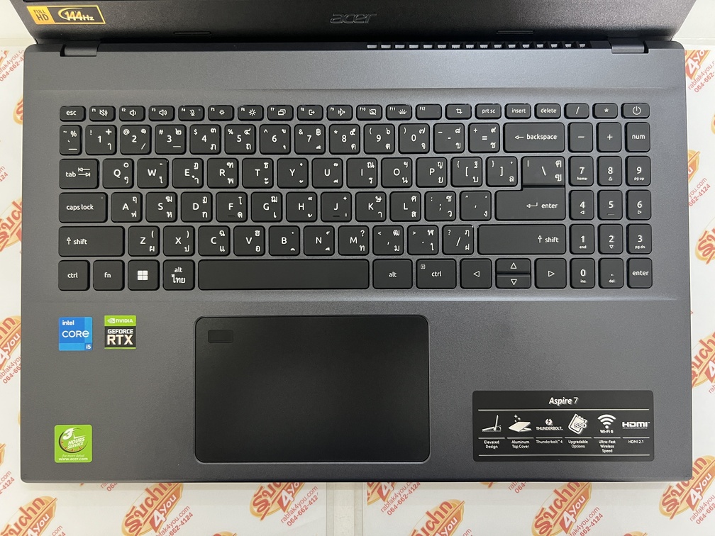 ขายถูก ACER Aspire 7 A715 i5-1240P/GeForce RTX 3050 4GB/RAM8GB/SSD512GB 15.6FHD คีร์บอร์ดมีไฟ สภาพ89% มีรอยนิดหน่อย ตัวเครื่อง+สายชาร์จ ประกันหมดแล้ว - Image 5