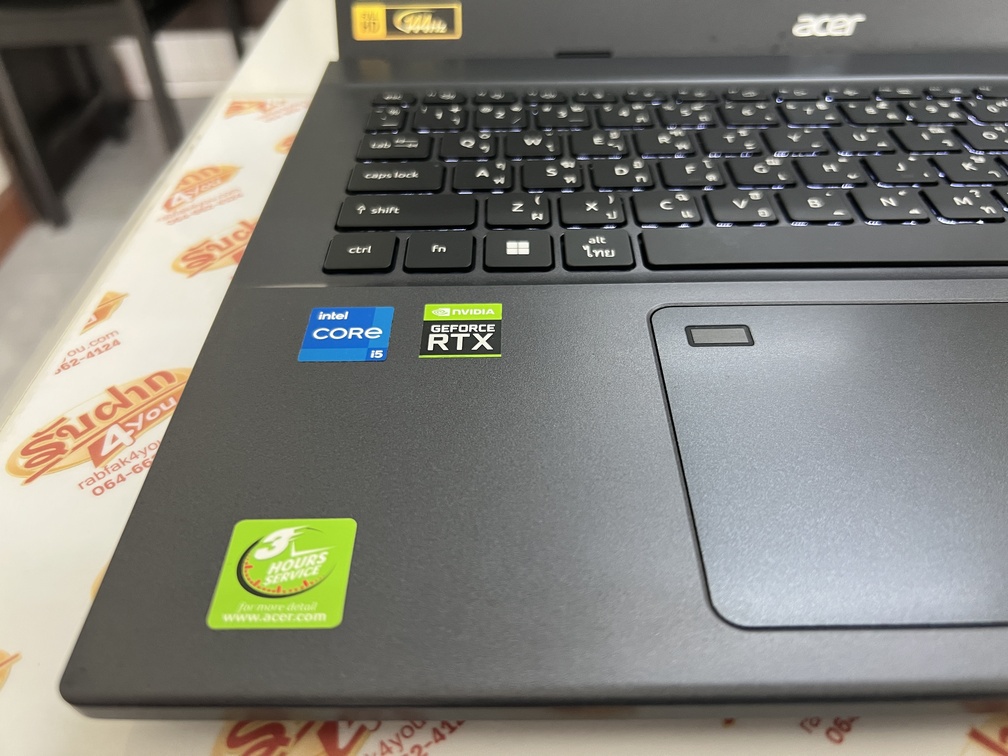 ขายถูก ACER Aspire 7 A715 i5-1240P/GeForce RTX 3050 4GB/RAM8GB/SSD512GB 15.6FHD คีร์บอร์ดมีไฟ สภาพ89% มีรอยนิดหน่อย ตัวเครื่อง+สายชาร์จ ประกันหมดแล้ว - Image 7