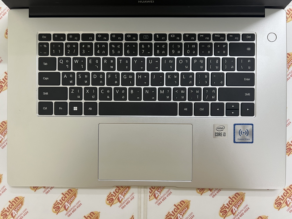 ขายถูก HUAWEI MateBook D 2019 i3-10110U Ram8GB SSD256GB จอ15.6นิ้ว Full HD สีSilver สภาพสวย92% อุปกรณ์มี ตัวเครื่อง+Adapter+สายชาร์จ ประกันหมดแล้ว - Image 5
