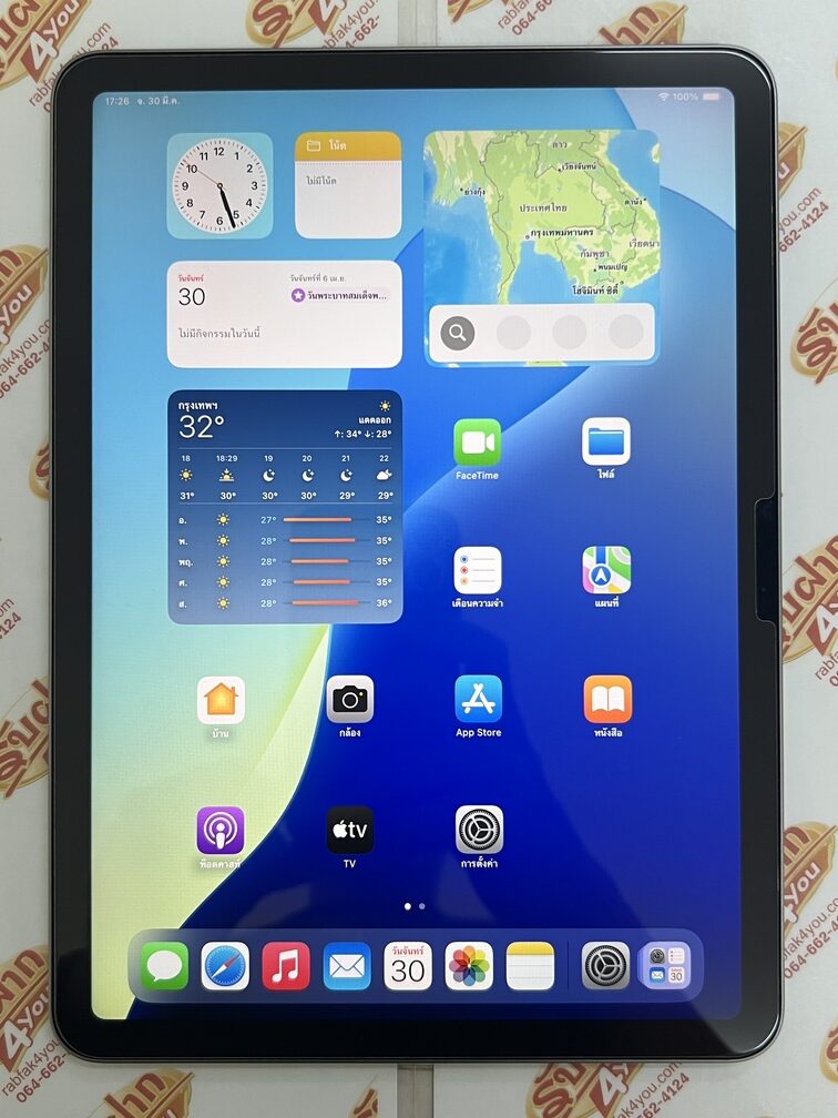 ขายถูก iPad Air 6 M2 11นิ้ว WiFi 128GB สภาพสวย92% สุขภาพแบต92% สีSpace gray ศูนย์ไทย อุปกรณ์มี ตัวเครื่อง+หัวชาร์จ+สายชาร์จ ประกันหมดแล้ว - Image 9