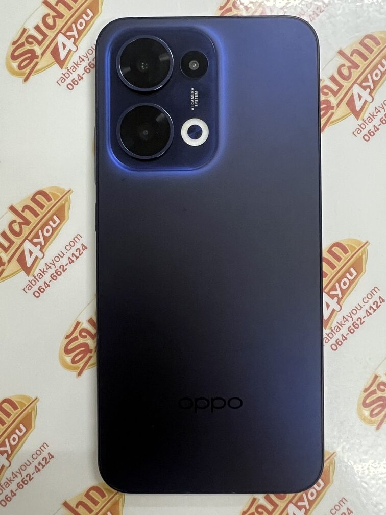 ขายถูก OPPO Reno 13 5G RAM12GB ROM256GB สภาพสวย90% มีรอยขนแมวนิดหน่อยโดยรวมแล้วสวย สีน้ำเงิน อุปกรณ์มี ตัวเครื่อง+หัวชาร์จ+สายชาร์จ ประกันหมดแล้ว - Image 4