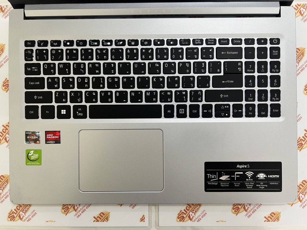 ขายถูก ACER Aspire 5 A515 AMD Ryzen 5 5500U Ram16GB SSD512GB 15.6FHD คีย์บอร์ดมีไฟ เครื่องสีSilver สภาพสวย90% มีรอยขนแมวนิดหน่อยโดยรวมแล้วสวย ประกันหมดแล้ว - Image 5
