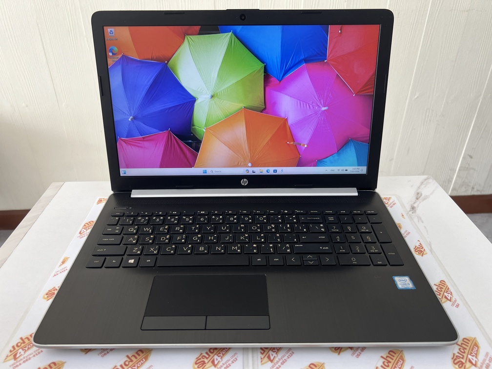 ขายถูก HP 15 i5-8265U/NVIDIA GeForce MX130 4GB/Ram4GB/HardDisk512GB 15.6FHD สีSilver สภาพสวย88% มีรอยขนแมวนิดหน่อย ตัวเครื่อง+สายชาร์จ ประกันหมดแล้ว