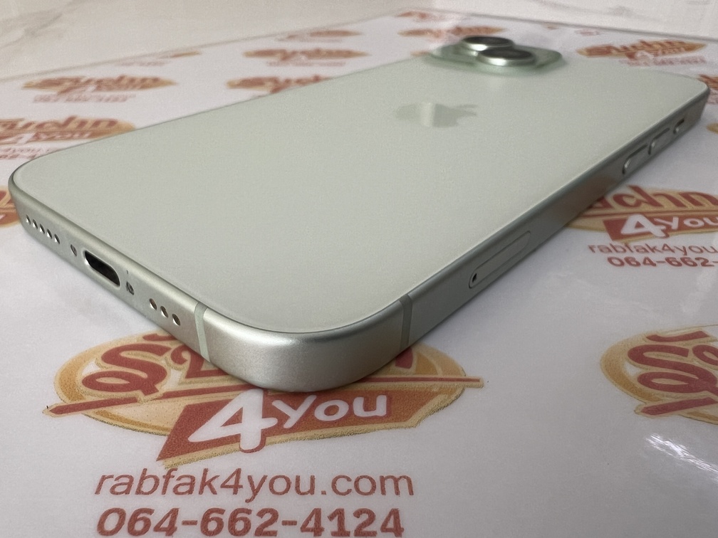 ขายถูก iPhone 15 128GB สภาพสวย93% มีรอยขนแมวนิดหน่อยมองแทบไม่เห็น สุขภาพแบต79% สีเขียว ศูนย์ไทย อุปกรณ์ไม่มีนะครับ ไม่ติดiCloud ประกันหมดแล้ว - Image 4