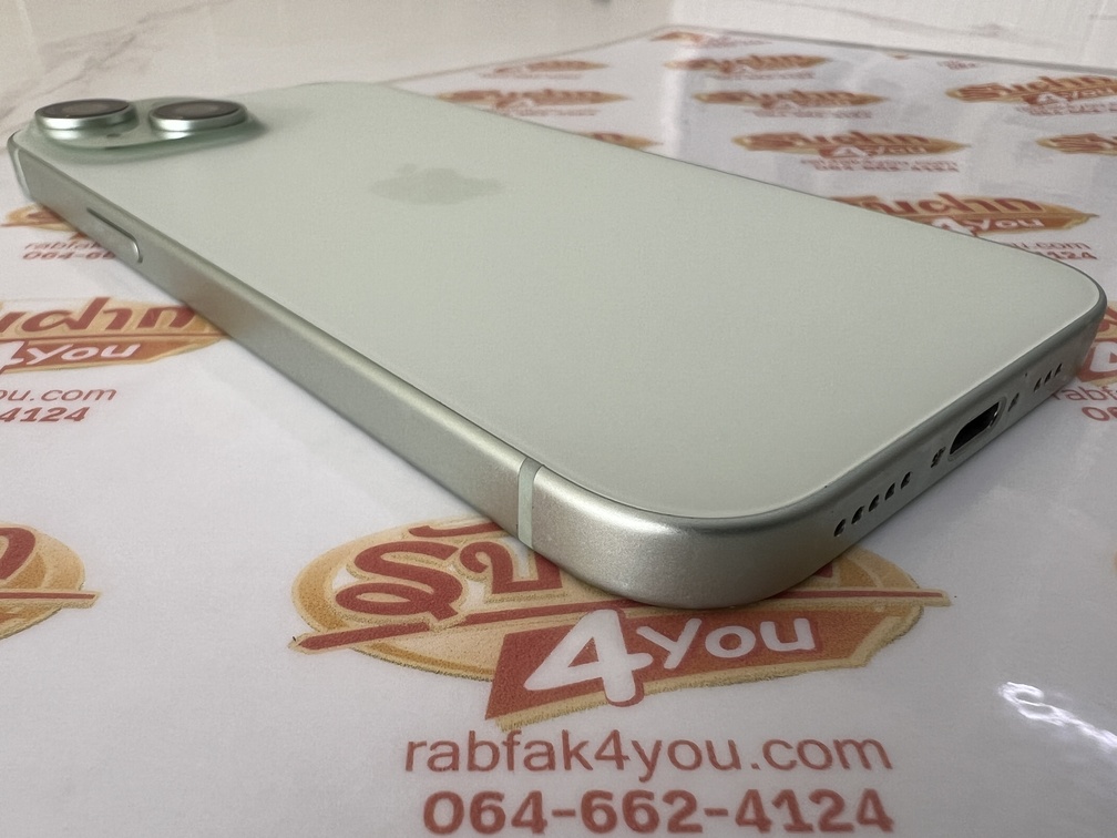 ขายถูก iPhone 15 128GB สภาพสวย93% มีรอยขนแมวนิดหน่อยมองแทบไม่เห็น สุขภาพแบต79% สีเขียว ศูนย์ไทย อุปกรณ์ไม่มีนะครับ ไม่ติดiCloud ประกันหมดแล้ว - Image 5