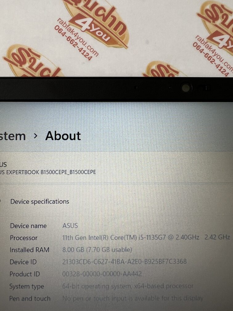 ขายถูก ASUS ExpertBook B1500CEPE i5-1135G7/NVIDIA GeForce MX 330 2GB/Ram8GB/SSD256GB 15.6นิ้วFHD สีStar Black การันตีความใหม่ ตัวเครื่อง+สายชาร์จ+กระเป๋า - Image 9