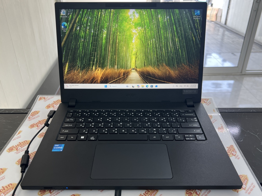 ขายถูก ACER TMP214 i5-1235U/Ram16GB/SSD512GB จอ14นิ้วFull HD สีBlack สภาพสวย92% ตำหนิ:แบตเสื่อมต้องเสียบสายชาร์จตลอด ตัวเครื่อง+สายชาร์จ หมด 22 กันยายน 2570