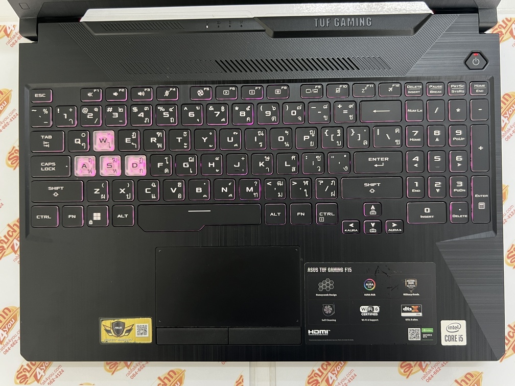 ขายถูก ASUS TUF FX506LHB i5-10300H/GTX 1650 4GB/RAM8GB/SSD512GB 15.6FHD คีร์บอร์ดมีไฟ เครื่องสีดำ สภาพสวย92% อุปกรณ์มี ตัวเครื่อง+สายชาร์จ ประกันหมดแล้ว - Image 5