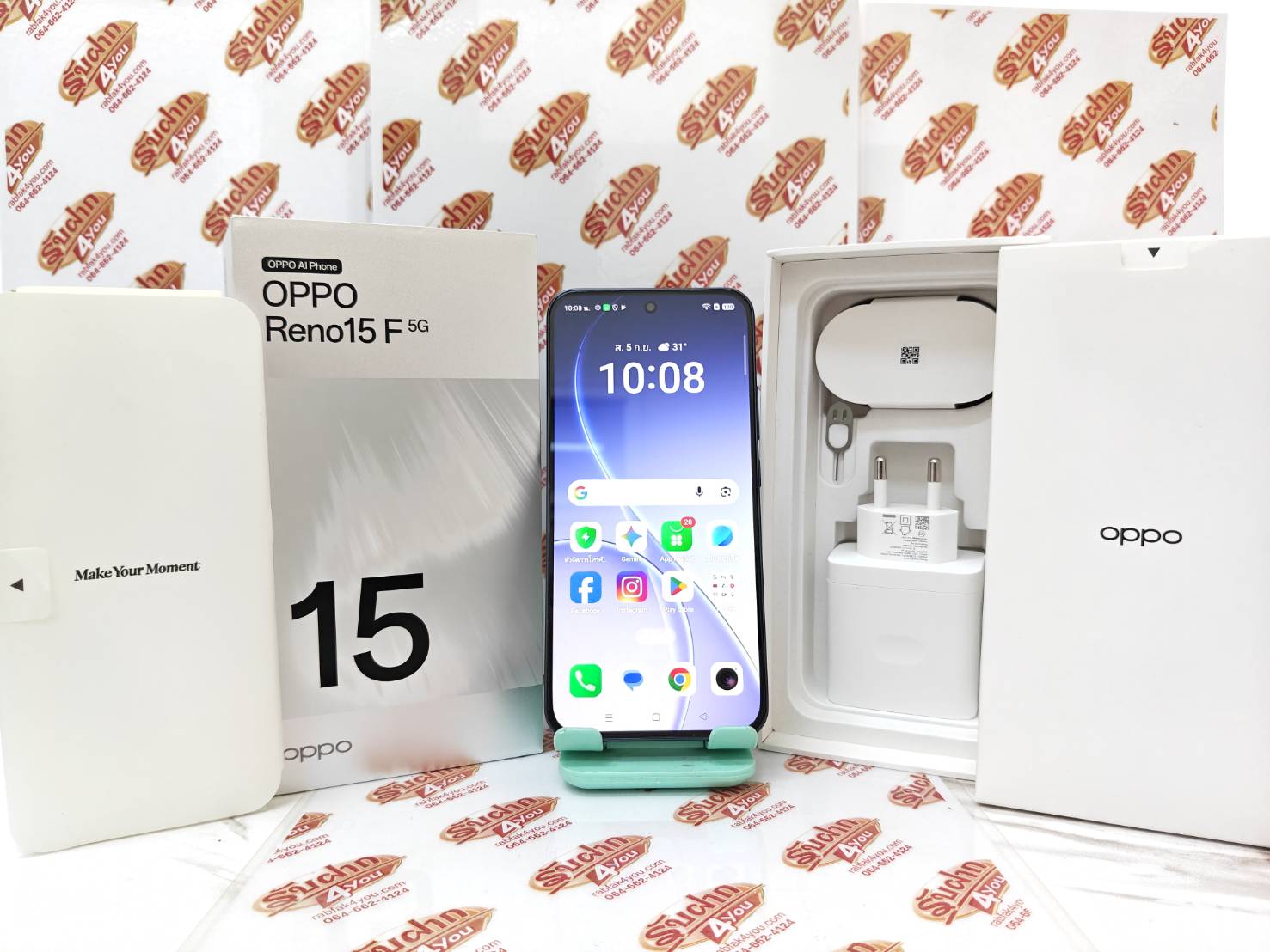 ขายถูก OPPO Reno 15F 5G RAM12GB ROM256GB สภาพสวย96% สีTwilight Blue อุปกรณ์มี ตัวเครื่อง+หัวชาร์จ+สายชาร์จ ประกันเครื่องหมด 11/4/70 ประกันจอ 11 /4/71