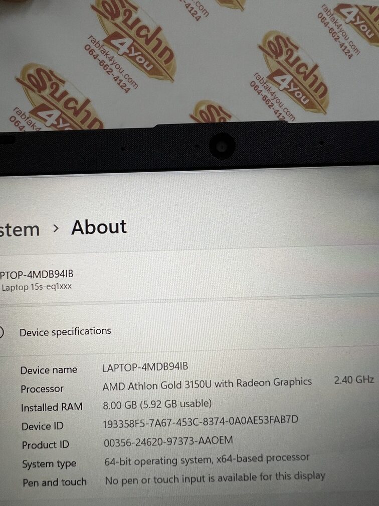 ขายถูก HP 15s AMD Athlon Gold 3150U/RAM8GB/SSD256GB 15.6 Full HD สีsilver สภาพสวย93% อุปกรณ์มี ตัวเครื่อง+สายชาร์จ+กระเป๋า ประกันหมดแล้ว - Image 10