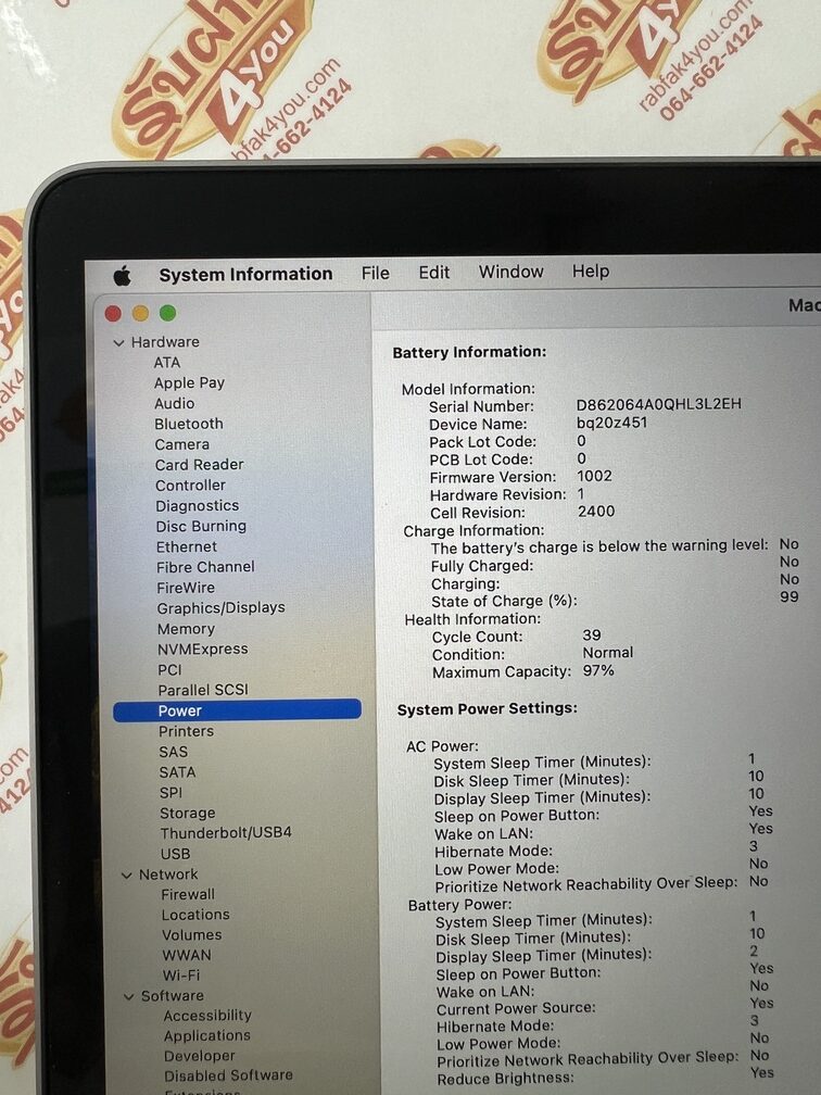 ขายถูก MacBook Pro 13นิ้ว M1 RAM8GB SSD256GB Cycle Count 39 สีSilver สภาพสวย93% อุปกรณ์ครบกล่องมี ตัวเครื่อง+Adapter+สายชาร์จ+คู่มือ+กล่อง ประกันหมดแล้ว - Image 11